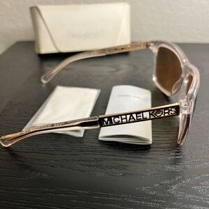 Michael Kors Rose Gold Frame Sunglasses with Pink-Tinted Lenses